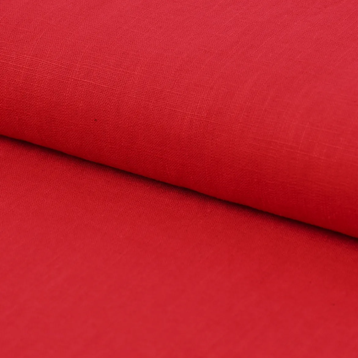 Leinenstoff mit Baumwolle vorgewaschen einfarbig rot 1,40m Breite