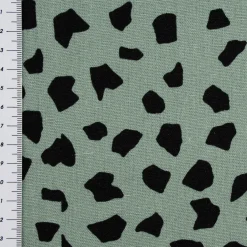 Leinenstoff mit Viskoseanteil Dots abstrakte Punkte grün 1,35m Breite