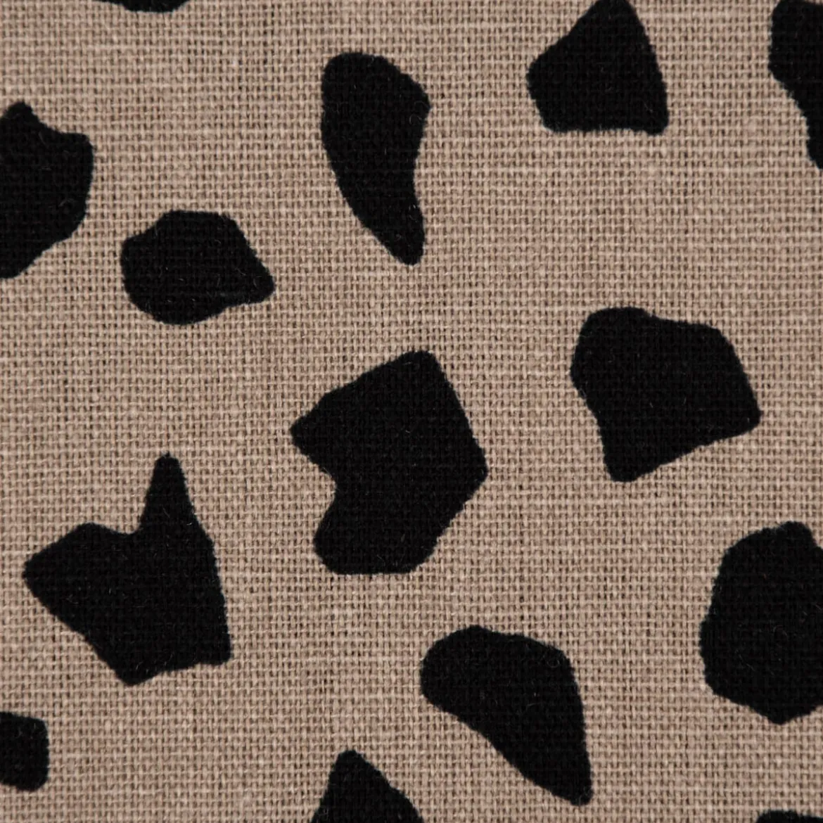 Leinenstoff mit Viskoseanteil Dots abstrakte Punkte taupe 1,35m Breite