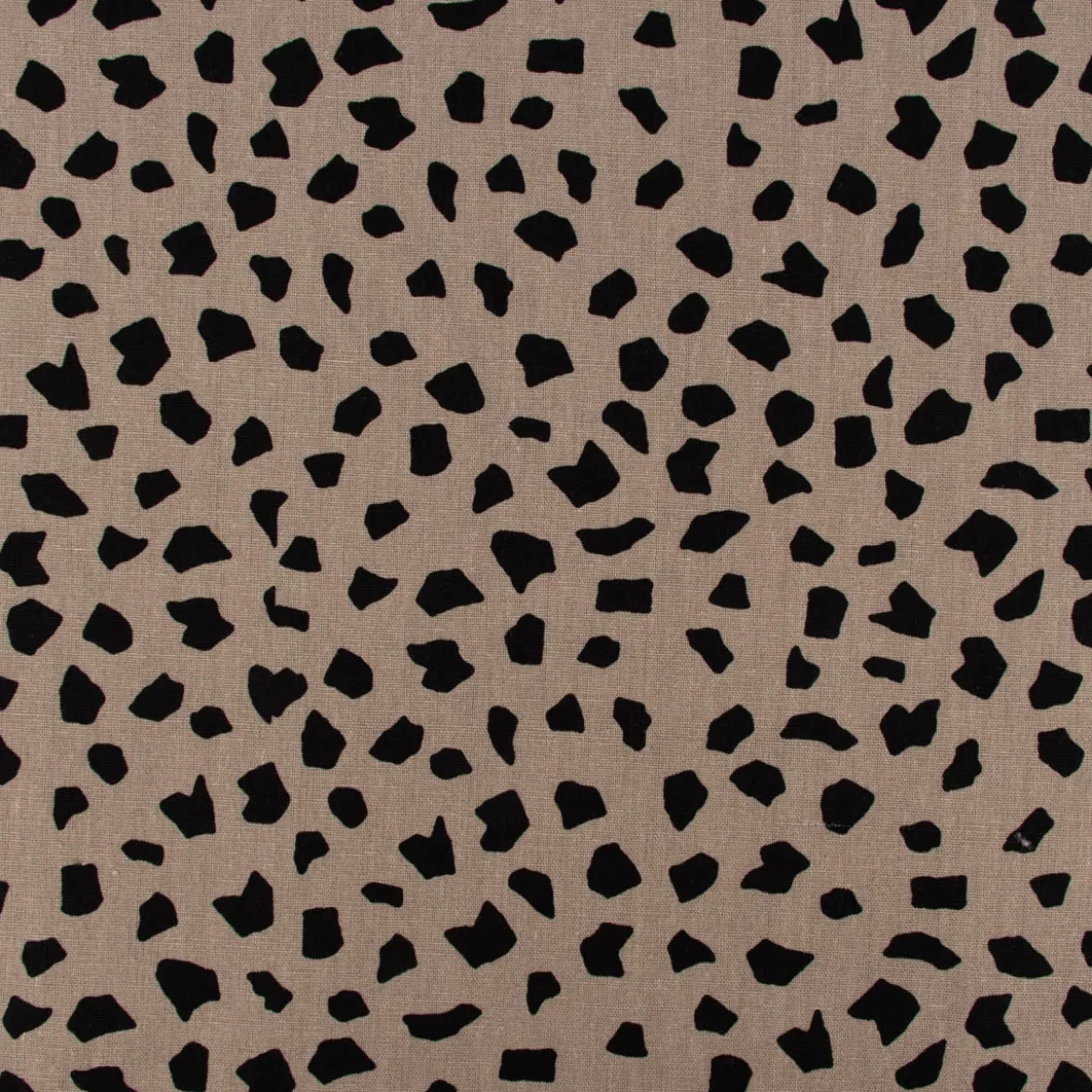 Leinenstoff mit Viskoseanteil Dots abstrakte Punkte taupe 1,35m Breite