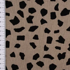 Leinenstoff mit Viskoseanteil Dots abstrakte Punkte taupe 1,35m Breite