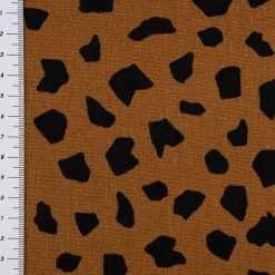 Leinenstoff mit Viskoseanteil Dots abstrakte Punkte braun 1,35m Breite