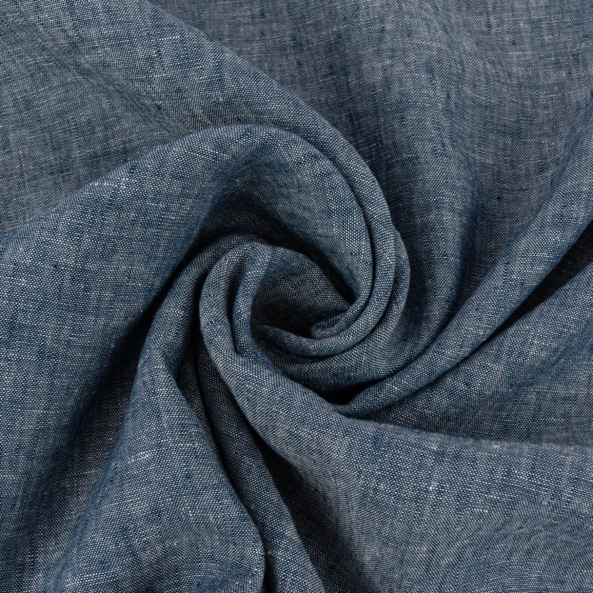 Leinenstoff Reinleinen 100% Linnen Georgio uni jeansblau meliert 1,37m Breite