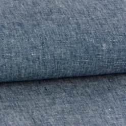 Leinenstoff Reinleinen 100% Linnen Georgio uni jeansblau meliert 1,37m Breite