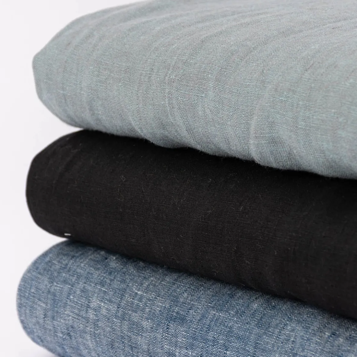 Leinenstoff Reinleinen 100% Linnen Georgio uni jeansblau meliert 1,37m Breite