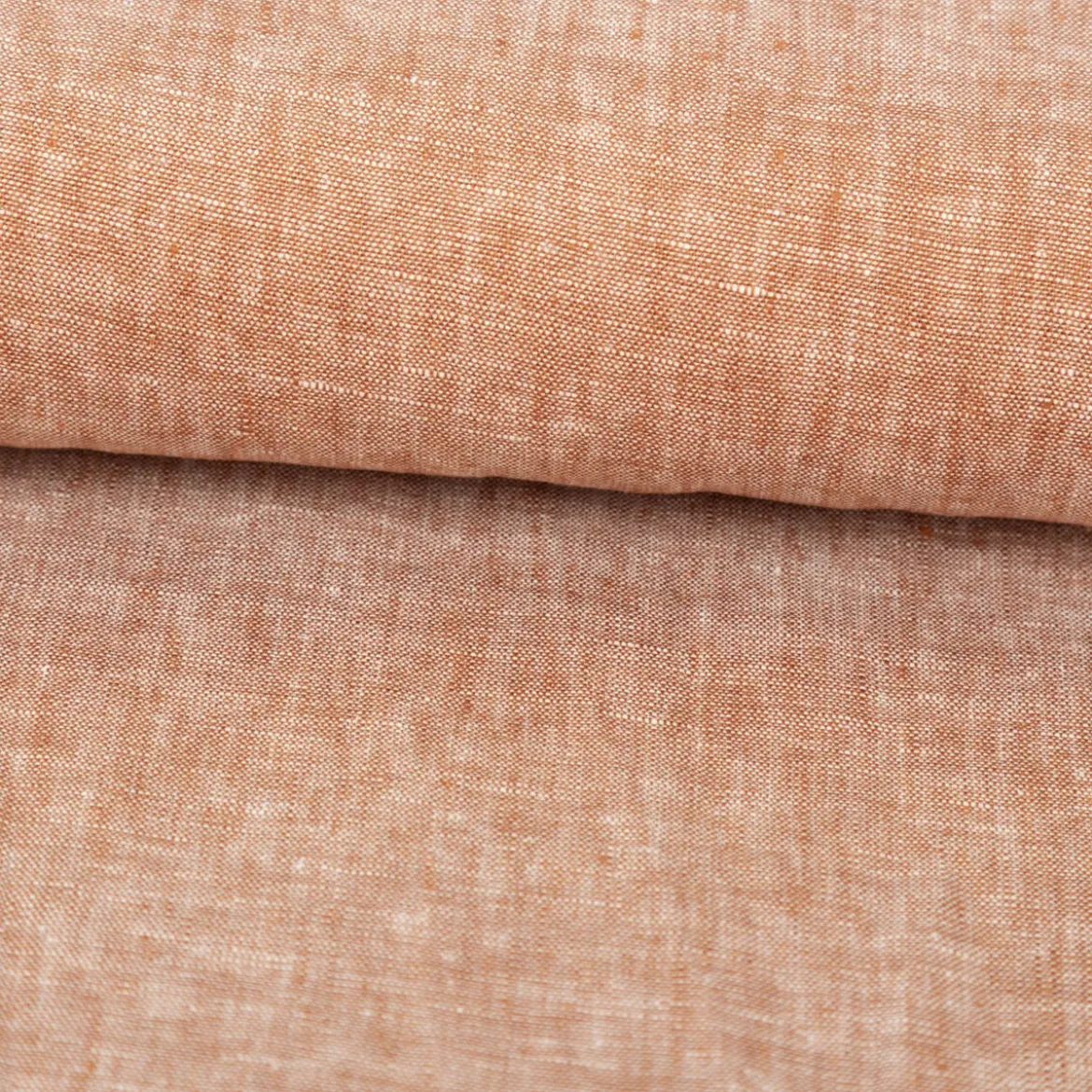 Leinenstoff Reinleinen 100% Linnen Georgio uni tobacco-braun meliert 1,35m Breite
