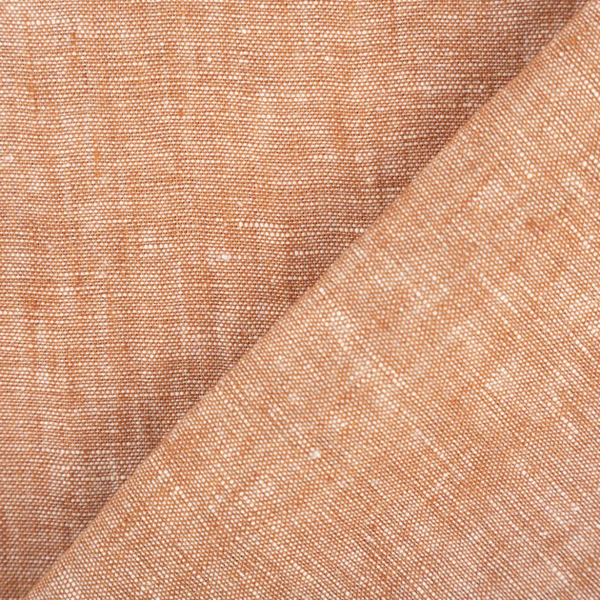 Leinenstoff Reinleinen 100% Linnen Georgio uni tobacco-braun meliert 1,35m Breite