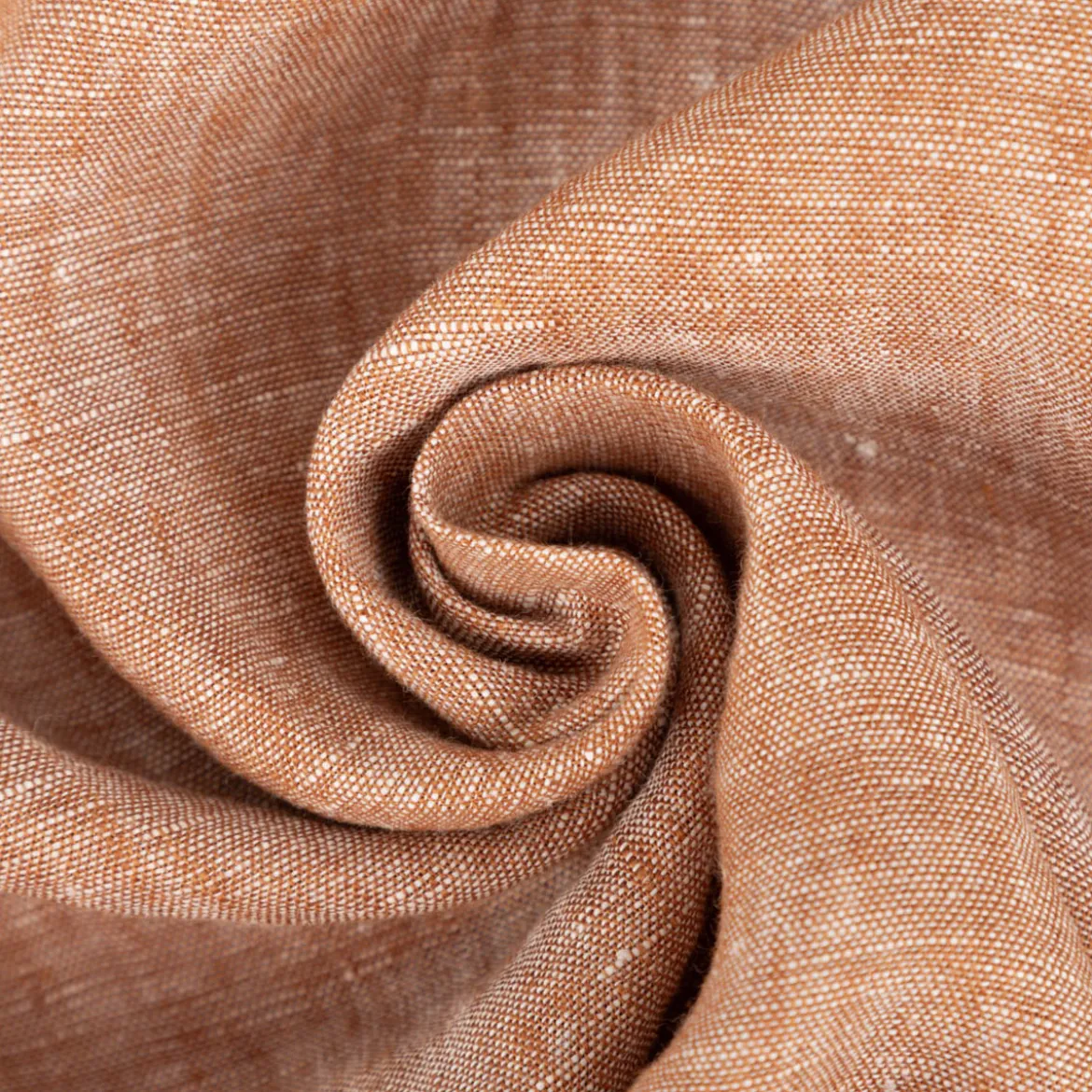 Leinenstoff Reinleinen 100% Linnen Georgio uni tobacco-braun meliert 1,35m Breite