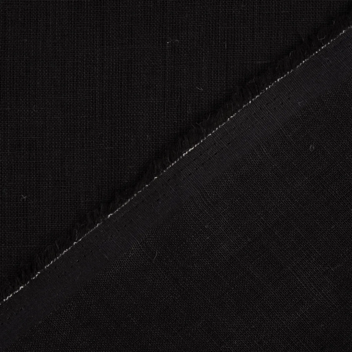 Leinenstoff Reinleinen uni schwarz 1,47m Breite