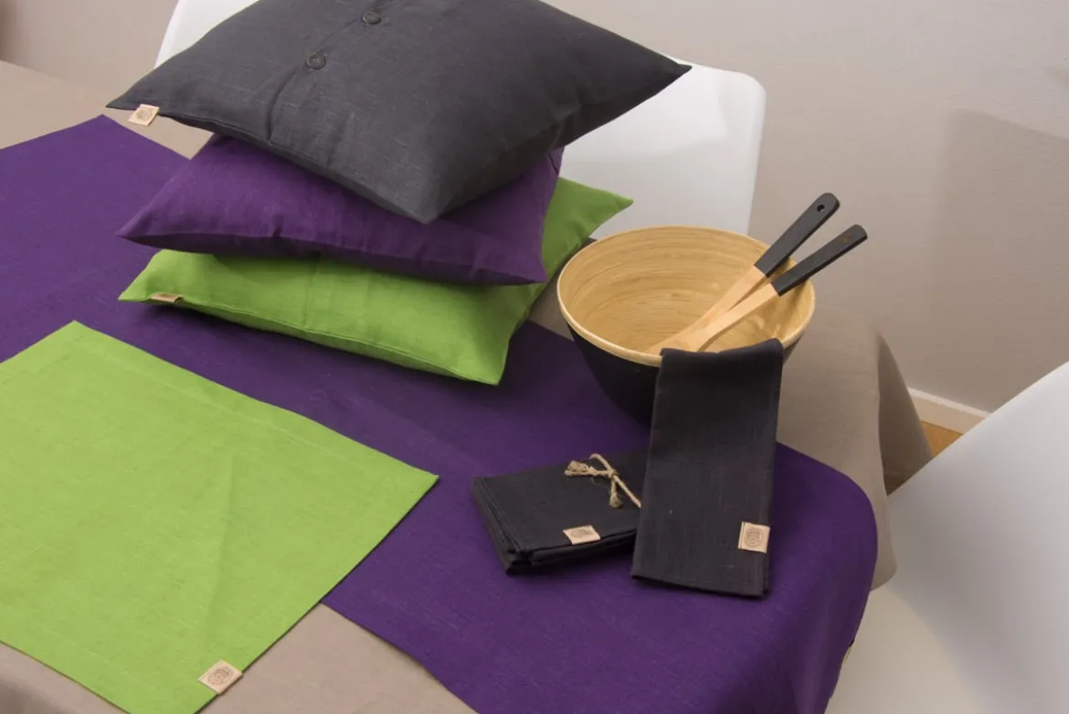 Leinen-Tischset Platzset Erik 1-lagig 37x50cm schwarz