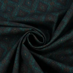 LeQuilt Patchworkstoff Baumwollstoff Popeline Kijani Ethno Rauten petrol 115cm Breite