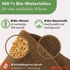 Leschi ® Wärmekissen Hund Bobby goldbraun 100% Bioweizenfüllung