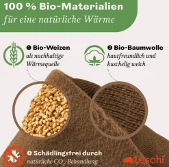Leschi Wärmekissen Löwe braun – Wärmekissen mit 100% Bio-Weizenfüllung