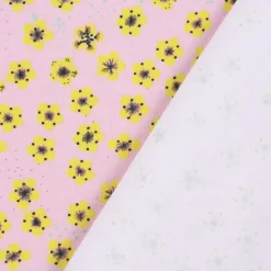 Lillestoff Bio Jersey Butterblumy Blumen Tupfen rosa gelb 1,5m Breite