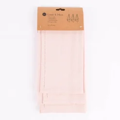 Linen & More 3er Set Geschirrtücher Indi einfarbig hellrosa 50x70cm