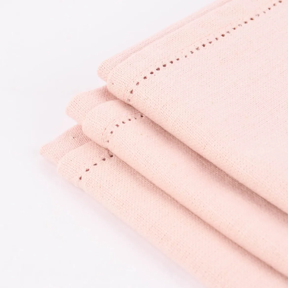 Linen & More 3er Set Geschirrtücher Indi einfarbig hellrosa 50x70cm