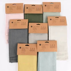 Linen & More 3er Set Geschirrtücher Indi einfarbig hellrosa 50x70cm
