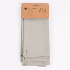 Linen & More 3er Set Geschirrtücher Indi einfarbig natur 50x70cm