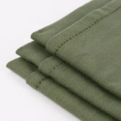 Linen & More 3er Set Geschirrtücher Indi einfarbig army grün 50x70cm