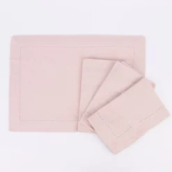 Linen & More Platzset 4er Set Indi einfarbig hellrosa 50x35cm