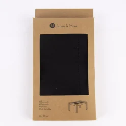 Linen & More Platzset 4er Set Indi einfarbig schwarz 50x35cm