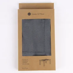 Linen & More Platzset 4er Set Indi einfarbig grau 50x35cm