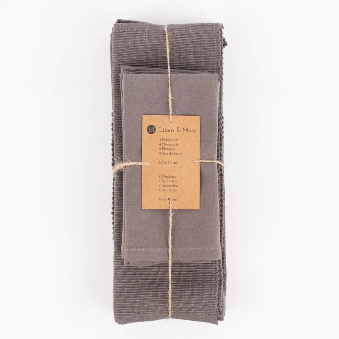 Linen & More Platzsets und Servietten Jazz 8er Set einfarbig taupe