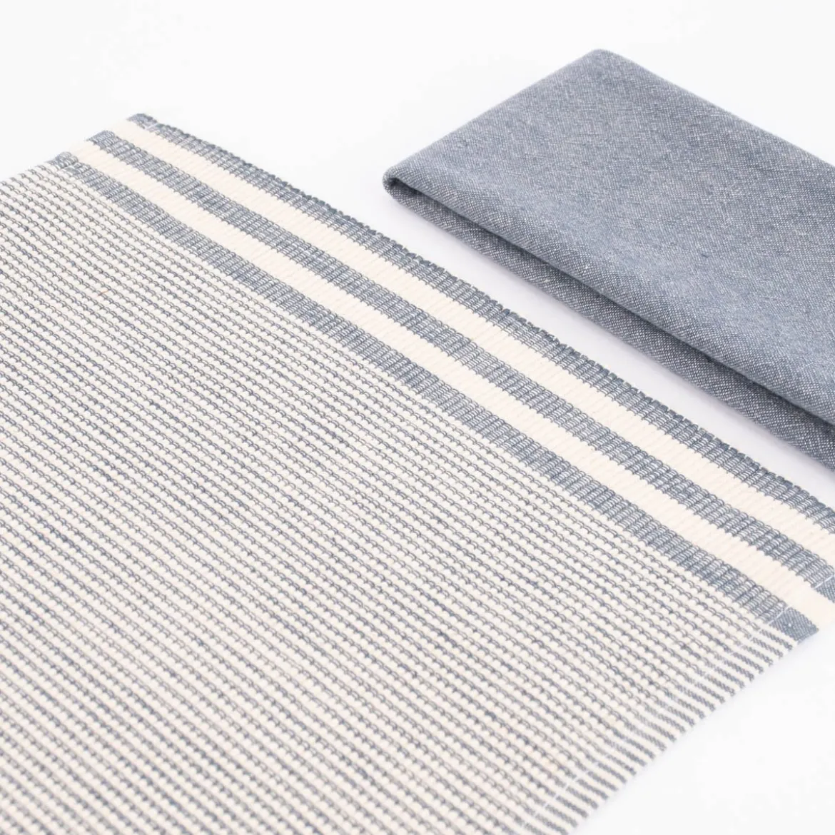 Linen & More Platzsets und Servietten Suzy Streifen 8er Set indigo blau creme