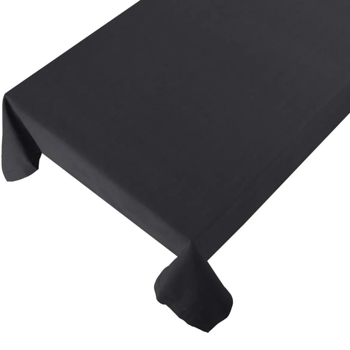 Linen & More Tischdecke Indi einfarbig schwarz 140x250cm