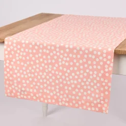 Linen & More Tischläufer Punkte rosa weiß 50x140cm