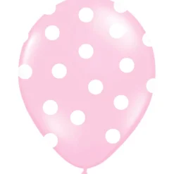 Luftballon Punkte hellrosa weiß 6 Stück