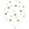 Luftballon Punkte transparent silberfarbig 6 Stück