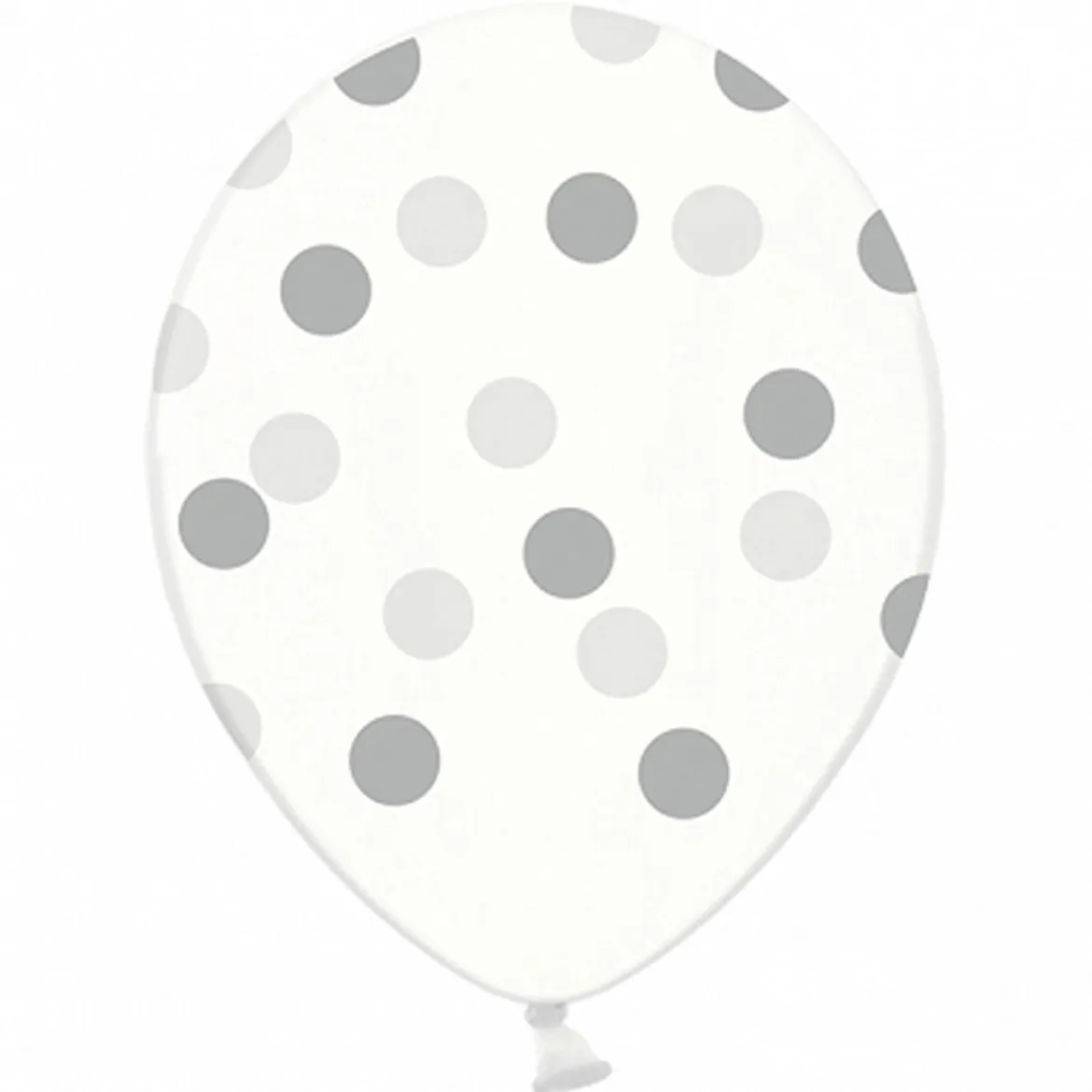 Luftballon Punkte transparent silberfarbig 6 Stück