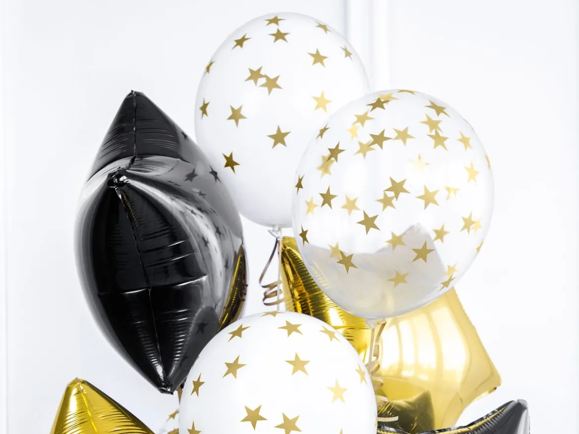 Luftballon Sternchen transparent goldfarbig 6 Stück