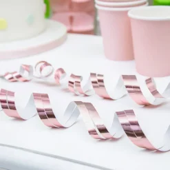 Luftschlangen Papier rosa metallic