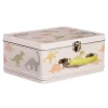 Lunchbox Koffer mit Dinos aus Metall beige bunt 22x17x10cm von Sass & Belle