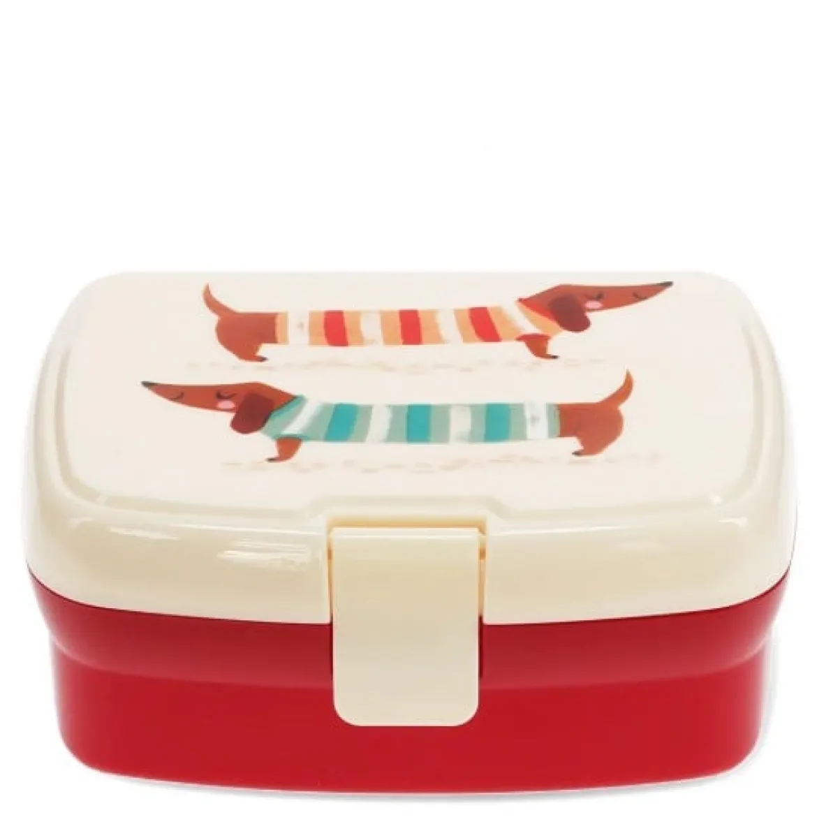 Lunchbox mit herausnehmbarem Fach Sausage Dog 17,5x13x7cm von Rex London