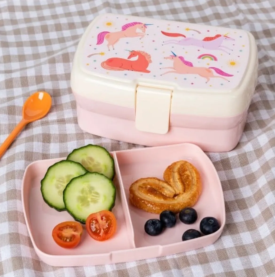 Lunchbox mit herausnehmbarem Fach Einhorn 17,5x13x7cm von Rex London