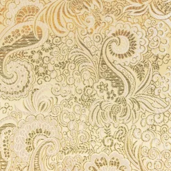 Lurex Jacquard Stoff Paisley Ornament goldfarbig silberfarbig