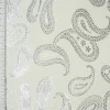 Lurex Jaquard Stoff Paisley weiß silberfarbig 1,5m Breite
