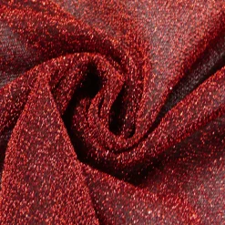 Lurexstoff Glitzerstoff Faschingsstoff elastisch Glitzer rot schwarz 1,5m Breite