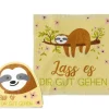 Magisches Handtuch Faultier "Lass es dir gut gehen" gelb von La Vida