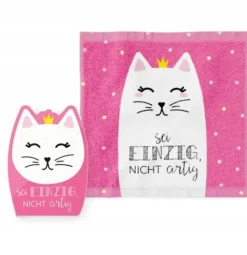 Magisches Handtuch Katze Sei Einzig pink von La Vida