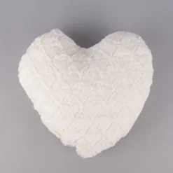 Magma Deko Kissen Fluffy Herzform mit Herzen weiß 40x35cm