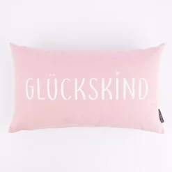 Magma Deko Kissen mit Aufschrift Glückskind altrosa 30x50cm