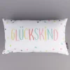 Magma Deko Kissen mit Aufschrift Glückskind weiß pastell 30x50cm