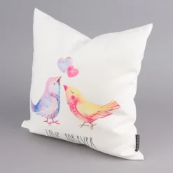 Magma Deko Kissen Vogelpaar Love forever weiß bunt 40x40cm