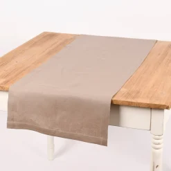Magma Tischläufer Leinen LION einfarbig taupe 40x145cm