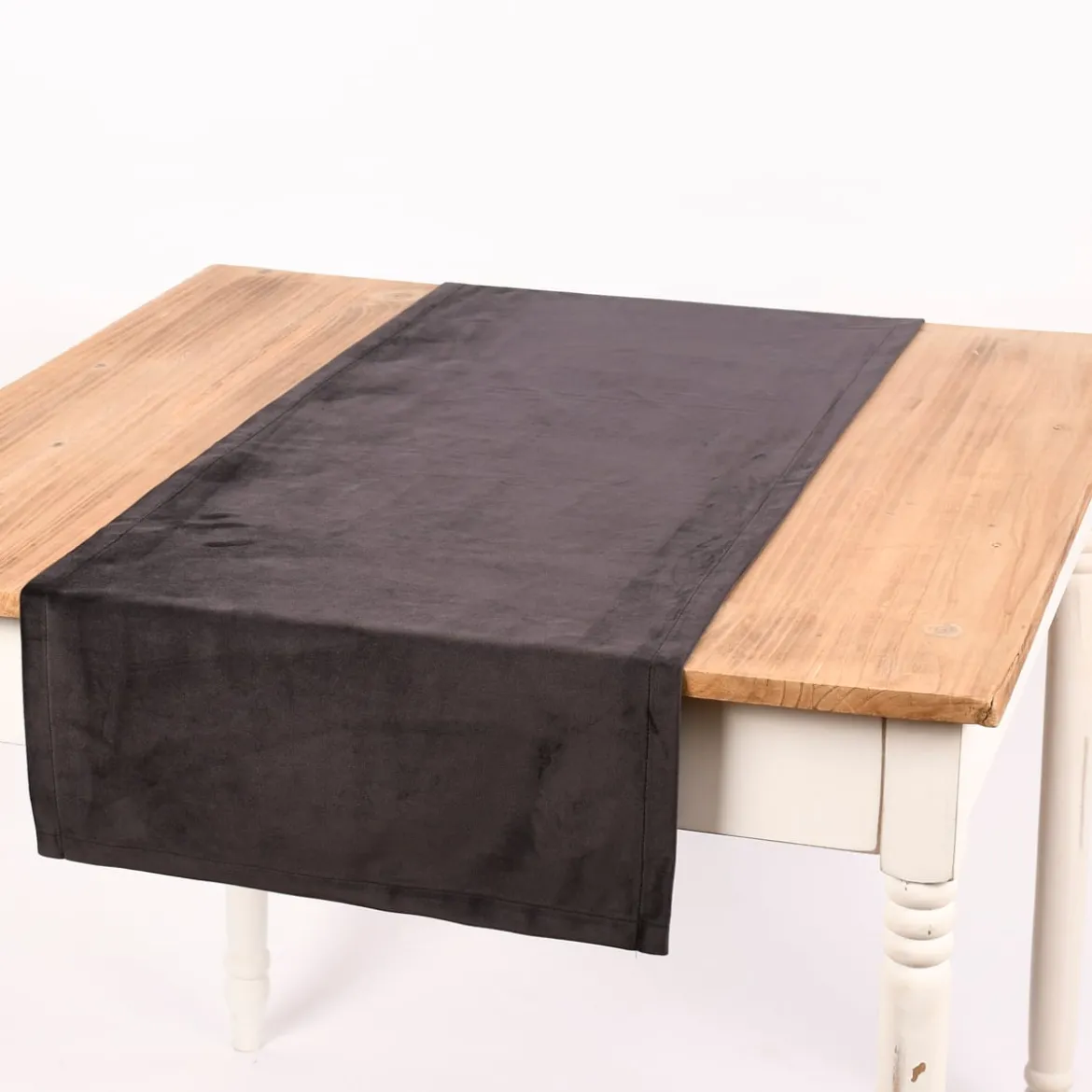 Magma Tischläufer Samt uni anthrazit 40x145cm