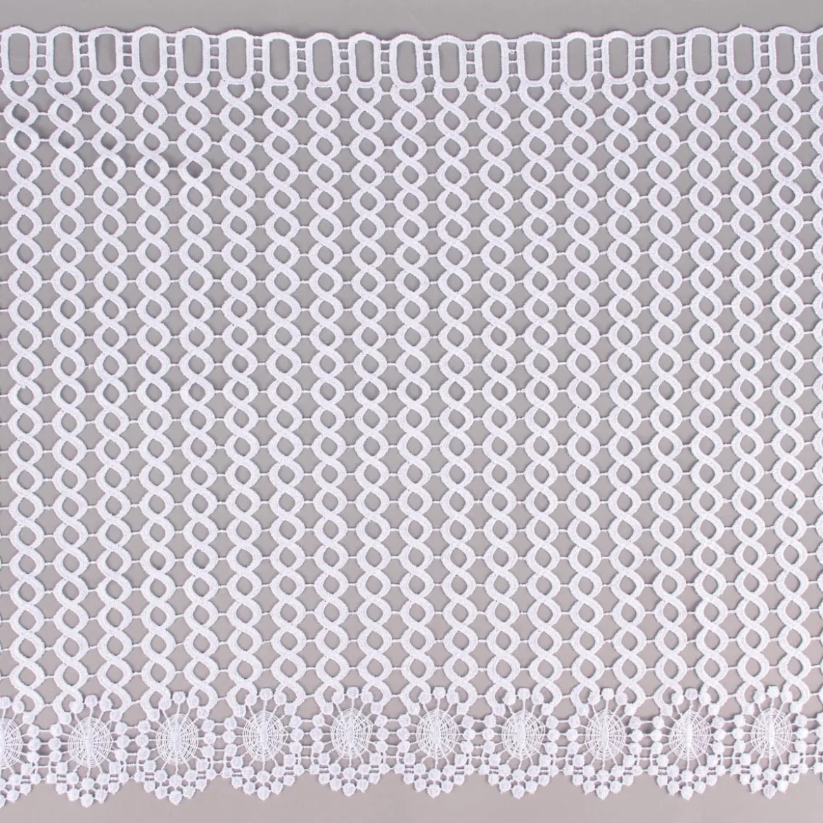 Makramee Spitze Panneaux Bistrogardine Scheibengardine nähfrei weiß 50 cm Höhe
